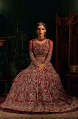 Mehar O Maah By Fabiha Fatima Unstitched 3 Piece Formals Collection'2025-Ruby