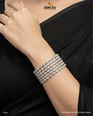Substantial Opulent Heritage Bangles - Silver - Zeesy Jewellery