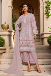 Sada Bahar Stitched 3 Piece Luxury Emb Spring Vol-07 Suit-LEL6-MK-46-Plum
