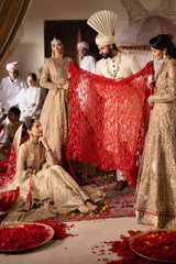 Jashn By Imrozia Serene Unstitched 3 Piece Bridal Suit-SB-38 Pemaan