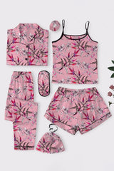 Studio By Arj She's Inn Radiant Silky Satin Night Dress For Women and Girls 7 Piece Night Wear- Silky Satin Womens Pajama Sets Button Down Sleepwear Loungewear - Night Dress Nighty with Shirt and Trouser by Mid Night Vibes