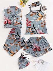 Studio By Arj Eshaal Omani Opulent Serenity – Deluxe Pajama Set for Women Silky Finish Night Dress For Women and Girls 7 Piece Night Wear Women's Pajama Sets