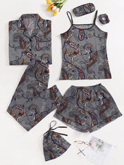 Studio By Arj Eshaal Omani Heavenly Comfort – Silky Night Dress 7-Piece Collection Silky Finish Night Dress For Women and Girls 7 Piece Night Wear Women's Pajama Sets