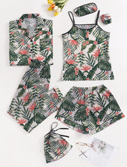 Studio By Arj Eshaal Omani Radiant Slumber – Elegant 7-Piece Nightwear Set Silky Finish Night Dress For Women and Girls 7 Piece Night Wear Women's Pajama Sets