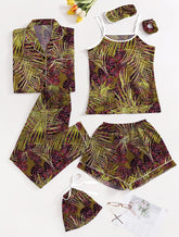 Studio By Arj Eshaal Omani Enchanted Nightwear – Cozy & Chic for Every Night Silky Finish Night Dress For Women and Girls 7 Piece Night Wear Women's Pajama Sets