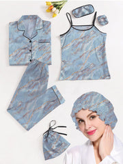 Studio By Arj Eshaal Omani Luxe Whisper – Silky Finish Pajama Set Collection Silky Finish Night Dress For Women and Girls 7 Piece Night Wear Women's Pajama Sets