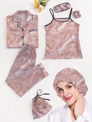 Studio By Arj Eshaal Omani Luxe Nights – Silky Finish Pajama Set Collection Silky Finish Night Dress For Women and Girls 7 Piece Night Wear Women's Pajama Sets