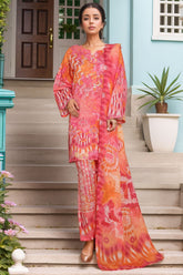 Sada Bahar Stitched 3 Piece Printed Shimmered Cambric Suit-SC-302-PINK
