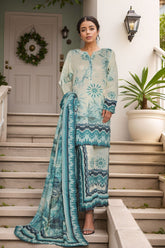 Sada Bahar Stitched 3 Piece Printed Shimmered Cambric Suit-SC-307-GREEN