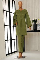 HZ Basics Stitched 2 Piece Solids Twinset Vol-01 Collection'2025-SDJ-3P-G04-Green