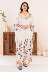 Velora By Stitch Vibes Stitched Shirts Suit-Serene Ivory Kaftan