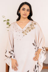 Velora By Stitch Vibes Stitched Shirts Suit-Serene Ivory Kaftan