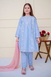 Shanzey Stitched 3 Piece Emb Cambric Edit Summer Suit-SHK-4603