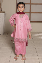 Nat Khat Guriya By Shanzey Stitched 3 Piece Cotton Suit-SHK-5604-Pink