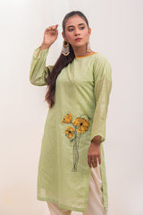 Silcot Stitched Summer Collection'2025-Alizeh Soft Green Paper Cotton Shirt