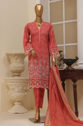 Bin Saeed Stitched 3 Piece Exclusive Emb Lawn Vol-02 Collection-SM-1561-Pink
