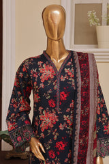 Eid Ke Rang By Bin Saeed Stitched 3 Piece Chikankari Lawn Suit-SM-1765-Blue