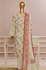 Eid Ke Rang By Bin Saeed Stitched 3 Piece Chikankari Lawn Suit-SM-1775-Pista