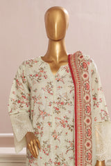 Eid Ke Rang By Bin Saeed Stitched 3 Piece Chikankari Lawn Suit-SM-1775-Pista