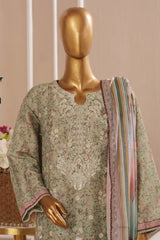 Eid Ke Rang By Bin Saeed Stitched 3 Piece Chikankari Lawn Suit-SM-1777-Green