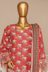 Eid Ke Rang By Bin Saeed Stitched 3 Piece Chikankari Lawn Suit-SM-1783-Red