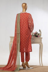 Eid Ke Rang By Bin Saeed Stitched 3 Piece Chikankari Lawn Suit-SM-1784-Pink