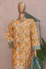 Ronaq E Eid By Bin Saeed Stitched 3 Piece Exc Emb Lawn Suit-SM-1879-Yellow