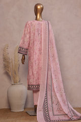 Ronaq E Eid By Bin Saeed Stitched 3 Piece Exc Emb Lawn Suit-SM-1885-Pink