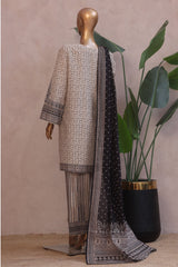 Ronaq E Eid By Bin Saeed Stitched 3 Piece Exc Emb Lawn Suit-SM-1887-Skin