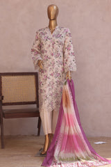 Ronaq E Eid By Bin Saeed Stitched 3 Piece Exc Emb Lawn Suit-SM-1890-Skin