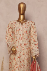 Ronaq E Eid By Bin Saeed Stitched 3 Piece Exc Emb Lawn Suit-SM-1891-Skin