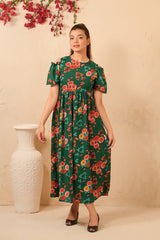 Sprinkles Stitched 1 Piece Summer Shirts Women Collection'2025-The Duo - Forest Fairy Allover Floral Print Tunic Dress