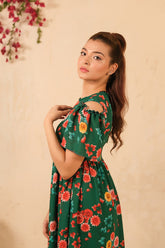 Sprinkles Stitched 1 Piece Summer Shirts Women Collection'2025-The Duo - Forest Fairy Allover Floral Print Tunic Dress