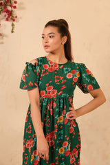 Sprinkles Stitched 1 Piece Summer Shirts Women Collection'2025-The Duo - Forest Fairy Allover Floral Print Tunic Dress