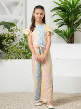 Sprinkles Stitched 1 Piece Summer Jumpsuit Kids Collection'2025-Cosmic Candy Tie-Dye Ruffle Trim Belted Jumpsuit