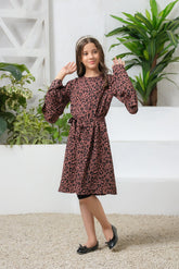 Sprinkles Stitched 1 Piece Summer Shirts Kids Collection'2025-Leopard Print Pair Allover Print Tunic Dress