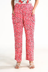 Sprinkles Stitched 1 Piece Summer Bottoms Women Collection'2025-Red Floral Straight Pant
