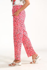 Sprinkles Stitched 1 Piece Summer Bottoms Women Collection'2025-Red Floral Straight Pant