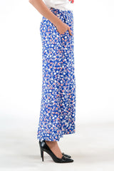 Sprinkles Stitched 1 Piece Summer Bottoms Women Collection'2025-Royal Blue Wide Leg Pant