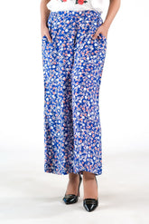 Sprinkles Stitched 1 Piece Summer Bottoms Women Collection'2025-Royal Blue Wide Leg Pant