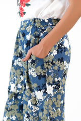 Sprinkles Stitched 1 Piece Summer Bottoms Women Collection'2025-Midnight Digital Blue Wide Leg Pant