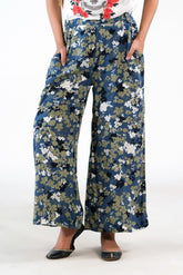 Sprinkles Stitched 1 Piece Summer Bottoms Women Collection'2025-Midnight Digital Blue Wide Leg Pant