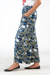 Sprinkles Stitched 1 Piece Summer Bottoms Women Collection'2025-Midnight Digital Blue Wide Leg Pant