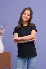 Sprinkles Stitched 1 Piece Summer Shirts Kids Collection'2025-Basic Tee - Black