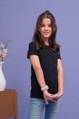 Sprinkles Stitched 1 Piece Summer Shirts Kids Collection'2025-Basic Tee - Black