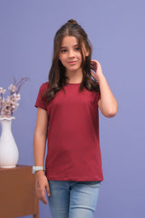 Sprinkles Stitched 1 Piece Summer Shirts Kids Collection'2025-Basic Tee - Maroon