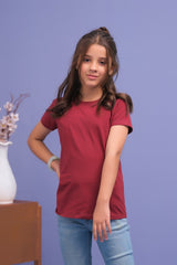 Sprinkles Stitched 1 Piece Summer Shirts Kids Collection'2025-Basic Tee - Maroon