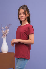 Sprinkles Stitched 1 Piece Summer Shirts Kids Collection'2025-Basic Tee - Maroon