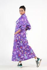 Sprinkles Stitched 1 Piece Summer Shirts Women Collection'2025-Marine Garden/Violet Aquatic - Cambric