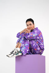 Sprinkles Stitched 1 Piece Summer Shirts Women Collection'2025-Marine Garden/Violet Aquatic - Cambric